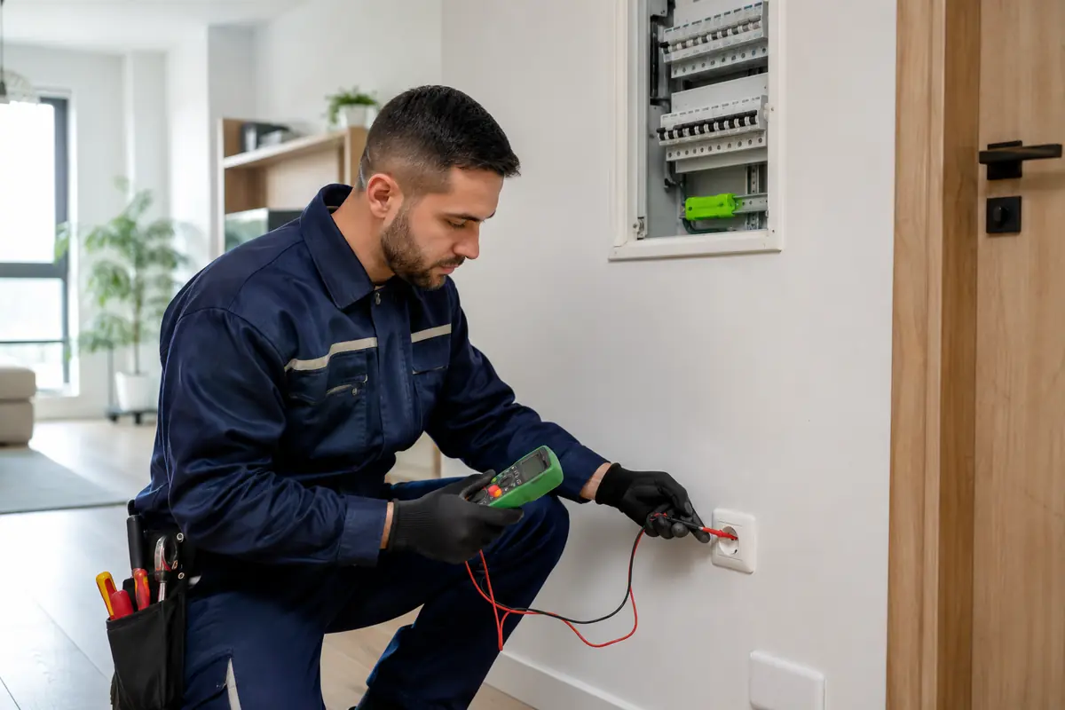 Profesionist pregătind serviciul: Montare corp de iluminat